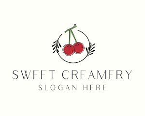 Red Cherry Fruit logo design