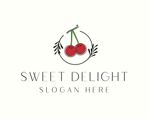 Red Cherry Fruit logo design