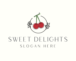 Red Cherry Fruit logo design