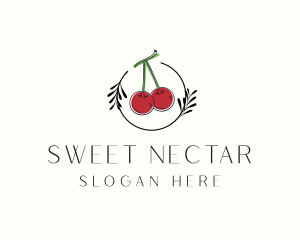 Red Cherry Fruit logo design