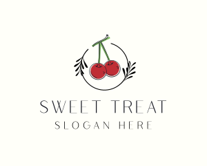 Red Cherry Fruit logo design