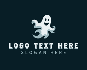 Haunted - Scary Spooky Ghost logo design