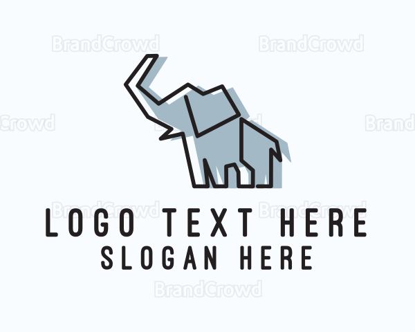 Wild Elephant Monoline Logo