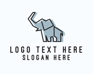 Animal - Wild Elephant Monoline logo design