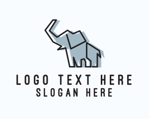 Zoo - Wild Elephant Monoline logo design