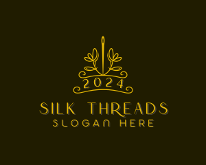 Floral Needle Stitching logo design