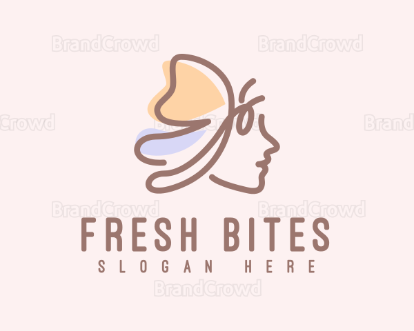 Pastel Butterfly Lady Logo