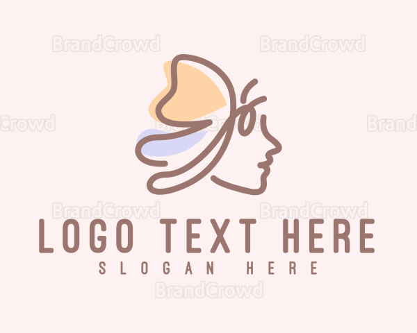 Pastel Butterfly Lady Logo