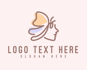 Insect - Pastel Butterfly Lady logo design