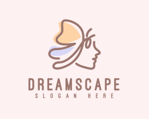 Pastel Butterfly Lady logo design