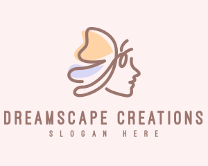 Imagination - Pastel Butterfly Lady logo design