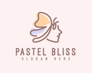 Pastel Butterfly Lady logo design