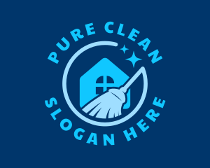 Home Broom Cleaning  logo design