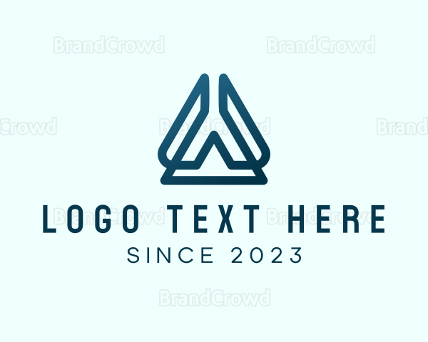 Tech Triangle Letter A Logo