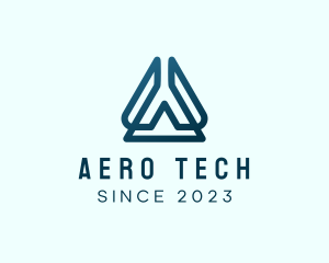 Tech Triangle Letter A logo design