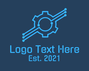 Mechanical - Blue Tech Gear logo design