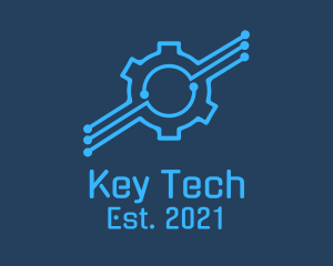 Blue Tech Gear  logo design