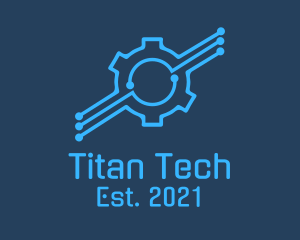 Blue Tech Gear  logo design