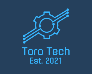 Blue Tech Gear  logo design