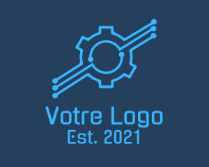 Machinery - Blue Tech Gear logo design