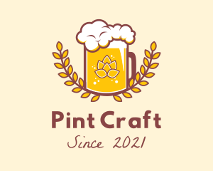 Pint - Wheat Beer Froth logo design