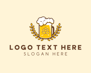 Wheat Craft Beer Froth  Logo