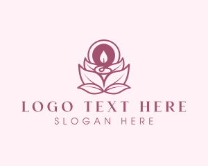 Massage - Leaf Massage Candle logo design
