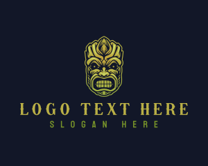 Carving - Traditional Tribal Mask logo design