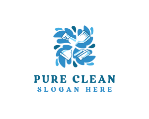 Wash Sanitation Cleaning logo design