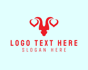 Couple - Valentines Day Horn logo design