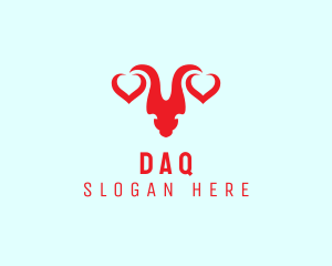 Valentines Day Horn Logo