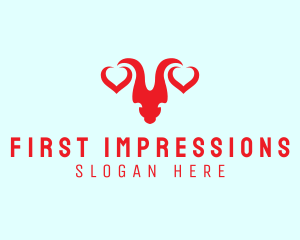 Valentines Day Horn logo design