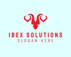 Ibex - Valentines Day Horn logo design