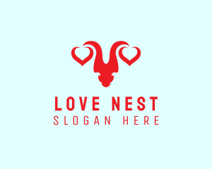 Affection - Valentines Day Horn logo design