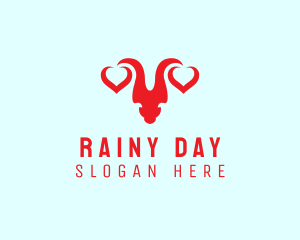 Valentines Day Horn logo design