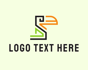 Geometric Toucan Bird logo design