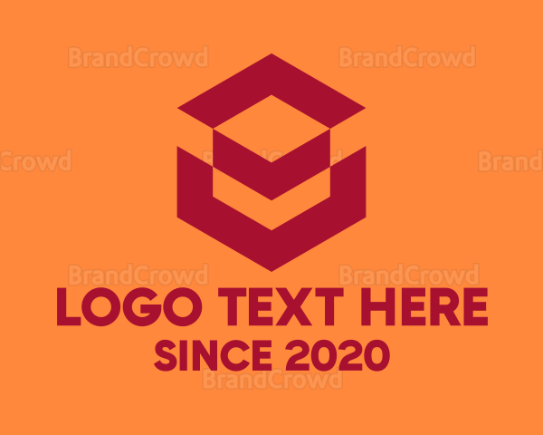 Red Geometric Cube Logo