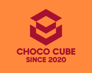 Red Geometric Cube logo design