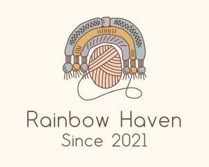 Yarn Rainbow Macrame Knitwork logo design