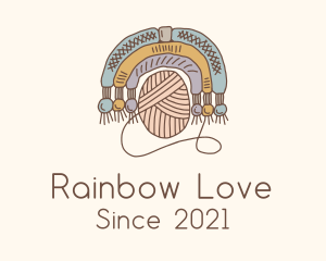 Yarn Rainbow Macrame Knitwork logo design