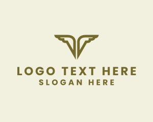 Office - Commercial Business Wings Letter V logo design