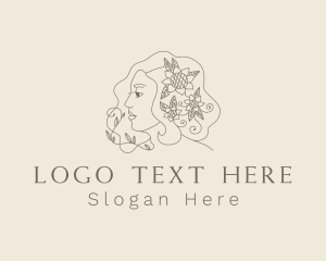 Facial Care - Floral Woman Styling logo design
