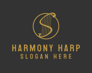 Harp - Elegant Harp Music logo design