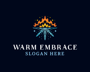 Fire Ice HVAC logo design