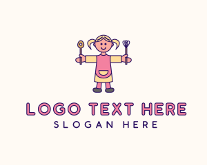 Diner - Small Girl Chef logo design