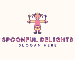 Ladle - Small Girl Chef logo design