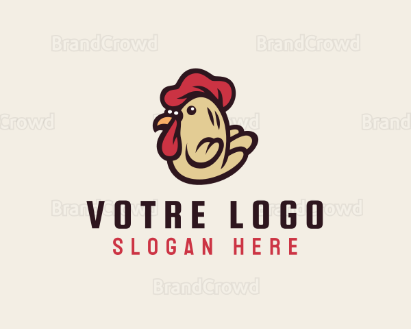 Cute Rooster Chicken Logo