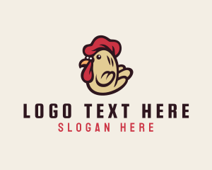 Poultry - Cute Rooster Chicken logo design