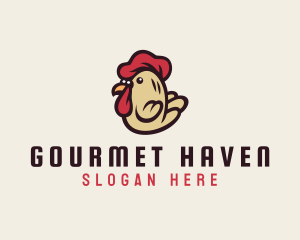 Cute Rooster Chicken logo design