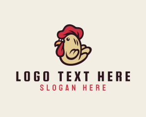 Restaurant - Cute Rooster Chicken logo design